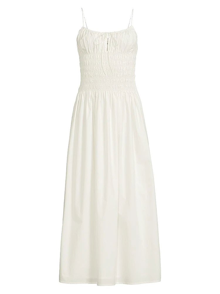 Aya Smocked Cover-Up Midi-Dress
