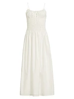 Aya Smocked Cover-Up Midi-Dress