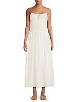 Aya Smocked Cover-Up Midi-Dress