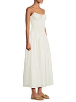 Aya Smocked Cover-Up Midi-Dress