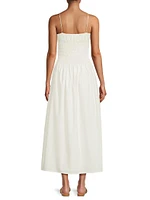 Aya Smocked Cover-Up Midi-Dress