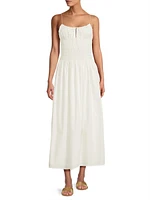 Aya Smocked Cover-Up Midi-Dress