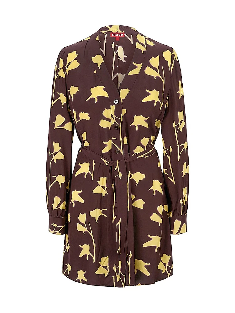 Babs Flora Tie-Waist Shirtdress
