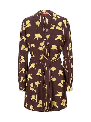 Babs Flora Tie-Waist Shirtdress