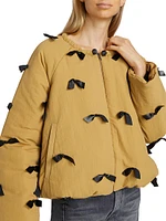 Lucienne Bow Zip-Front Jacket