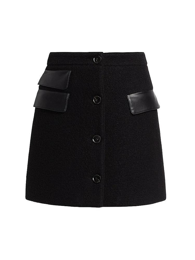 Mei Boiled Wool Miniskirt