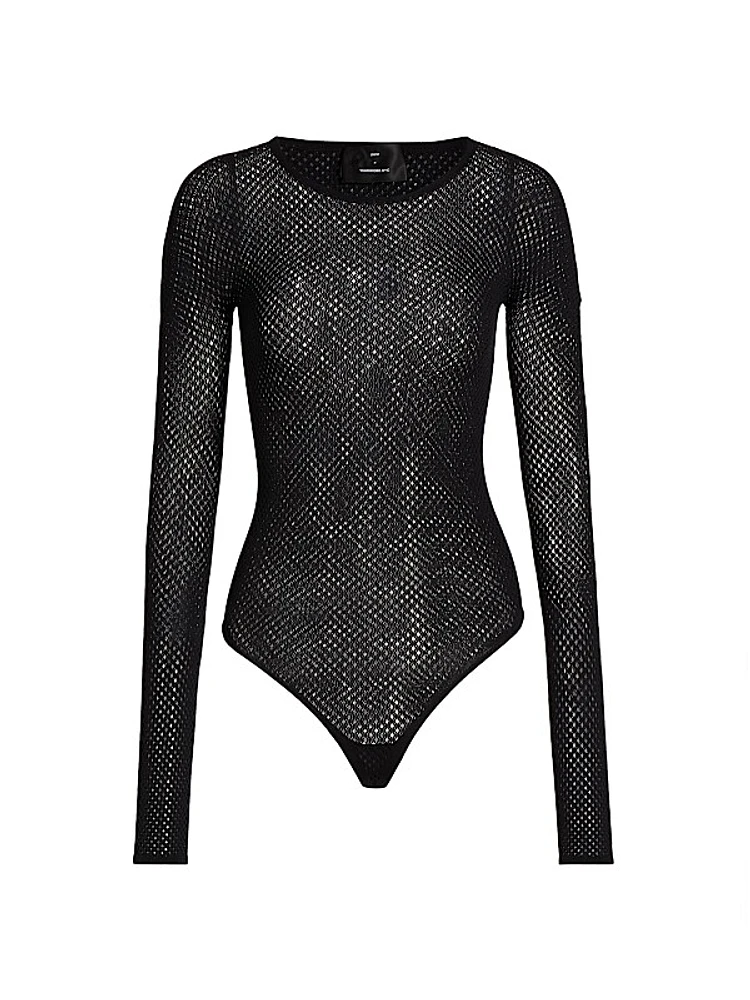 RHW Wool-Blend Mesh Bodysuit