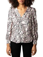 Telia Leopard Silk Blouse