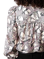 Telia Leopard Silk Blouse