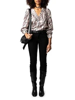 Telia Leopard Silk Blouse