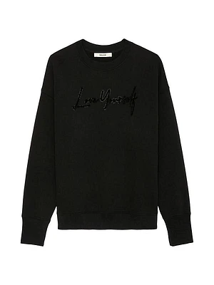 Oscar Love Yourself Cotton-Blend Sweater