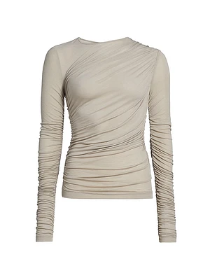 Tania Ruched Long-Sleeve Shirt