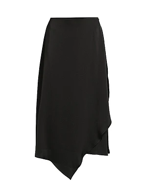 Asymmetric Charmeuse Maxi Skirt