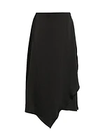 Asymmetric Charmeuse Maxi Skirt