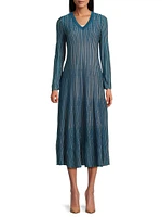 Knit Fit & Flare Midi-Dress