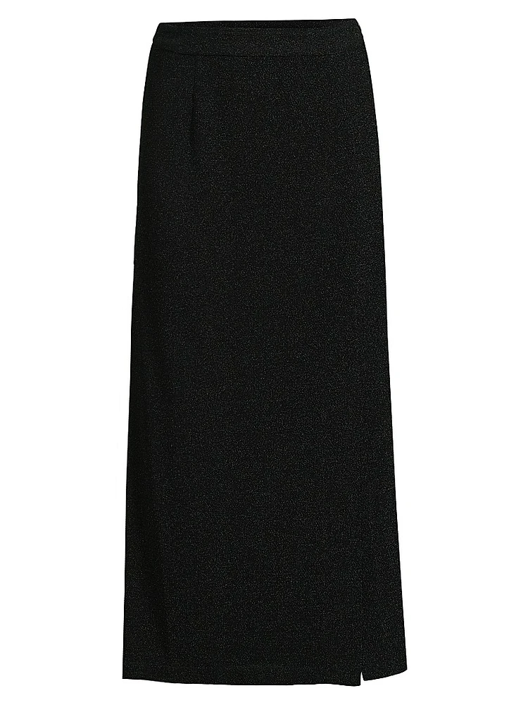 Sparkle Stretch Woven Straight Maxi Skirt