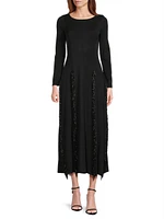Sequined Knit Midi Dress