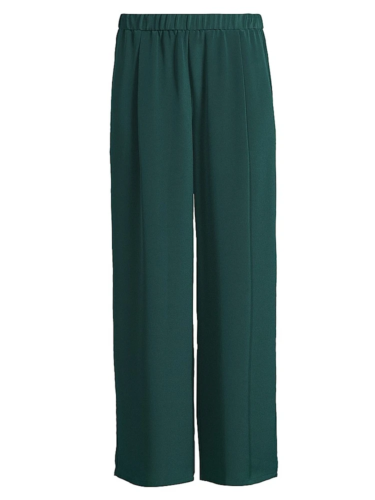 Silk Pleated Wide-Leg Pants