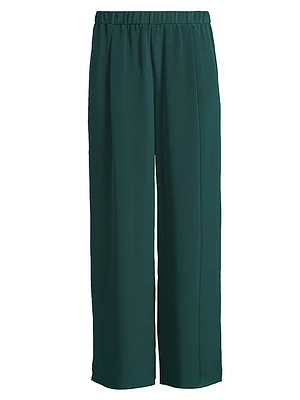 Silk Pleated Wide-Leg Pants