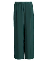 Silk Pleated Wide-Leg Pants