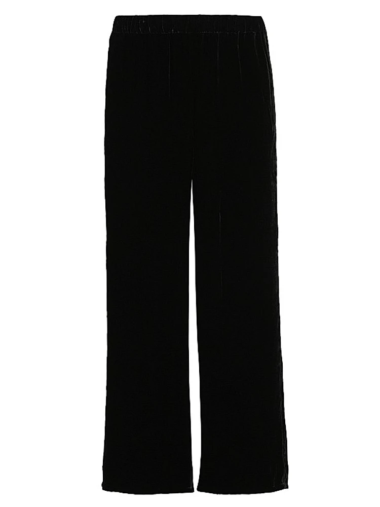 Velvet Wide-Ankle Pants