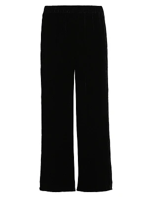 Velvet Wide-Ankle Pants