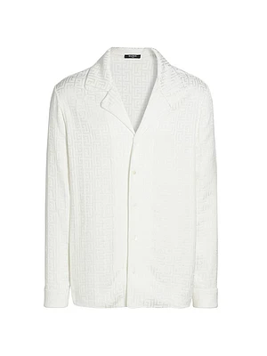 Monogram Jacquard Button-Front Shirt