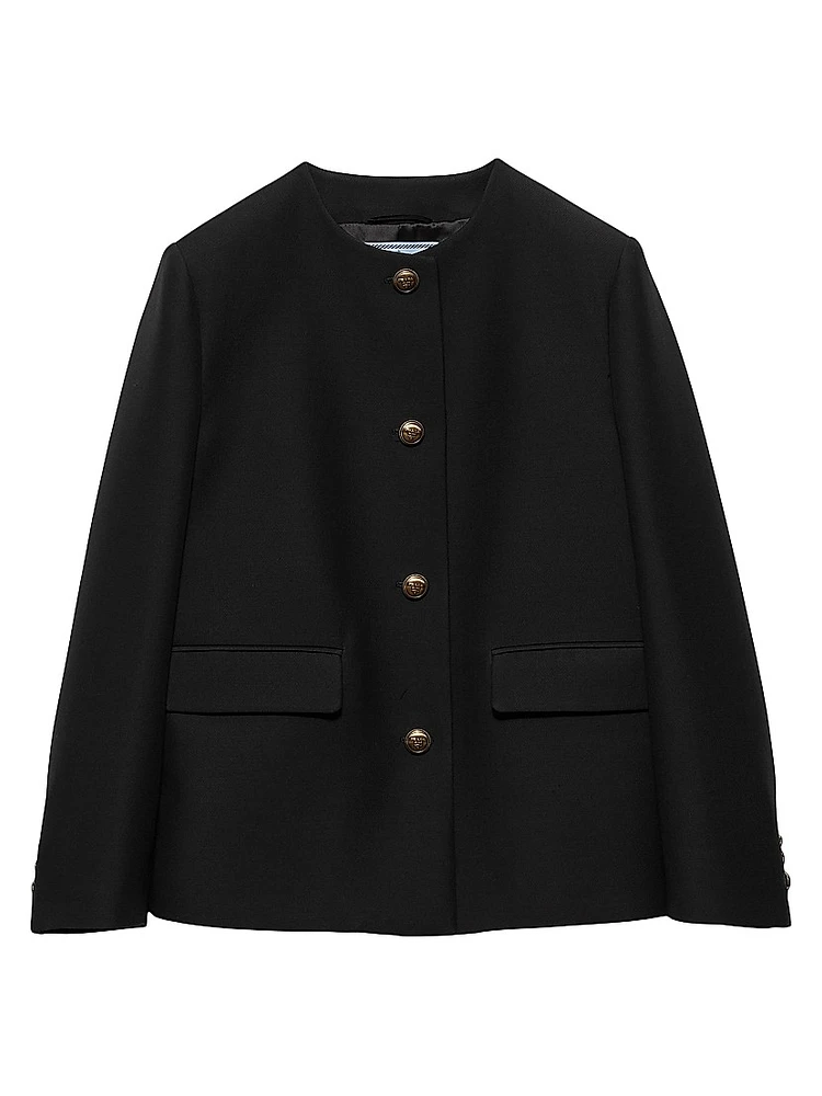 Single Breasted Tricotine Jacket