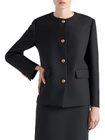 Single Breasted Tricotine Jacket