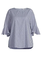 Plus Malena Striped Cotton Blouse
