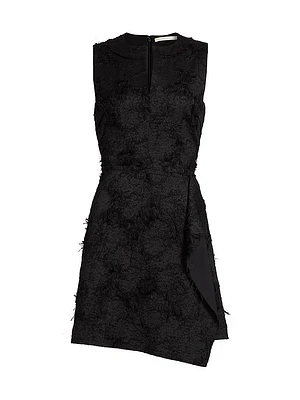 Frayed Cotton Jacquard Minidress