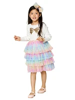 Baby Girl's, Little Girl's & Bow-Accented Tiered Tutu Dress