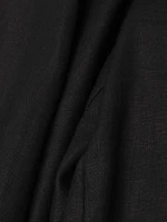 Bena Linen Puff-Sleeve Crop Top