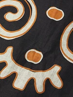 Fabiana Abstract Linen Midi-Skirt