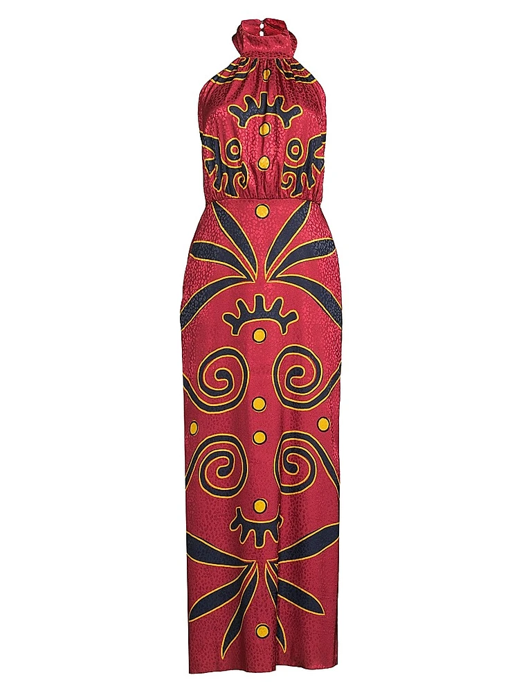 Domenica Halterneck Maxi Dress