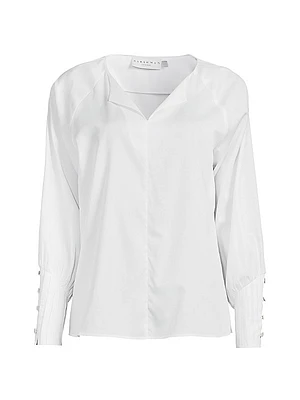 Cerys Cotton V-Neck Blouse