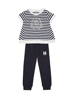 Little Girl's & Striped Cotton T-Shirt