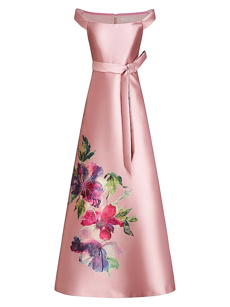 Kitri Mikado Taffeta Fit & Flare Gown