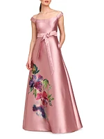 Kitri Mikado Taffeta Fit & Flare Gown