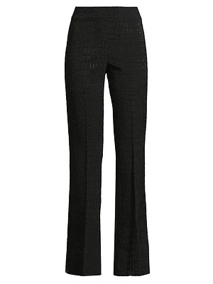 Jacquard Stretch Flared Pants