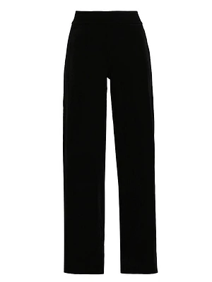 Velvet Stretch Wide-Leg Pants