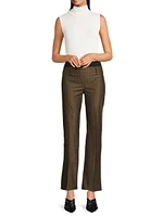 Double-Waist Striped Flare Pants