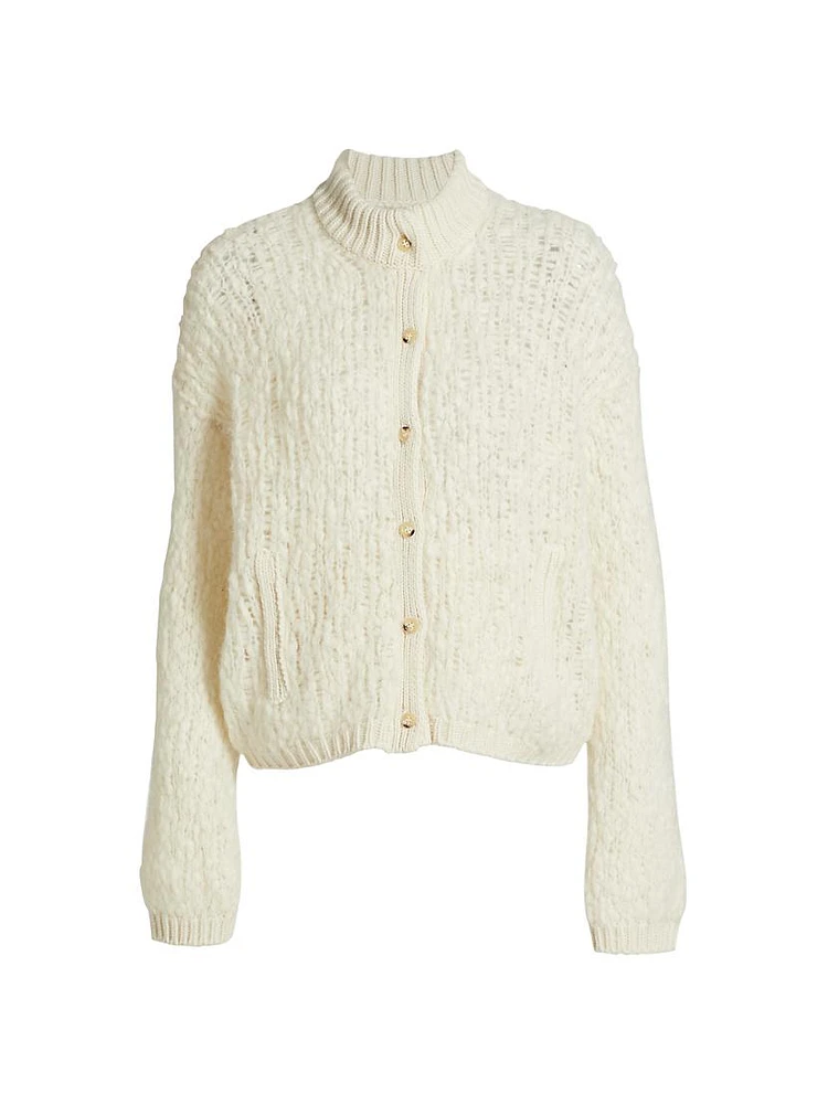 Alpaca-Blend Knit Jacket