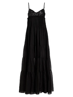 Tamar Embellished Chiffon Tiered Gown
