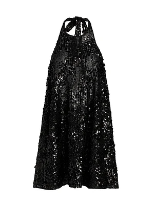 Winston Sequined Halter Minidress
