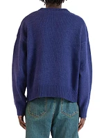 The Beginning Is End Sw-Signature Knit V-Neck-Blue