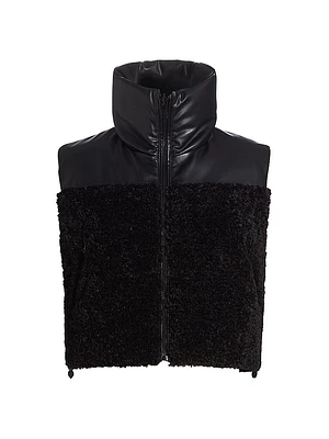 Melicia Faux Leather Cropped Vest