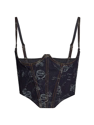 Floral Jacquard Bustier