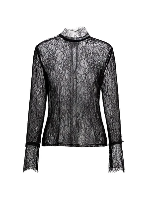 Mary Lace High-Neck Top