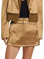 Tatum Metallic Zip-Front Skort